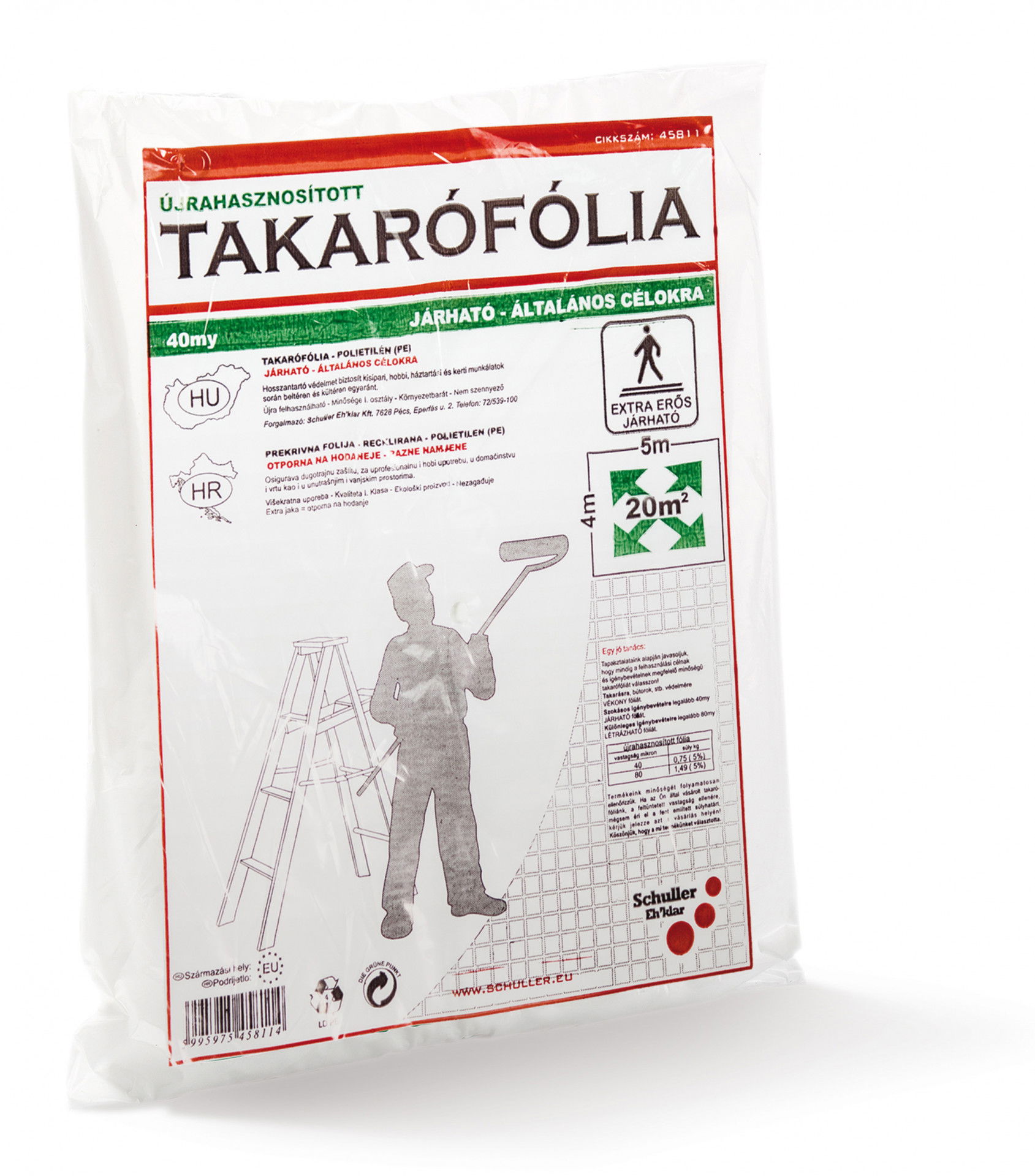 Schuller TARGET S40 takarófólia, járható, 40 my, 4x5 m termék fő termékképe