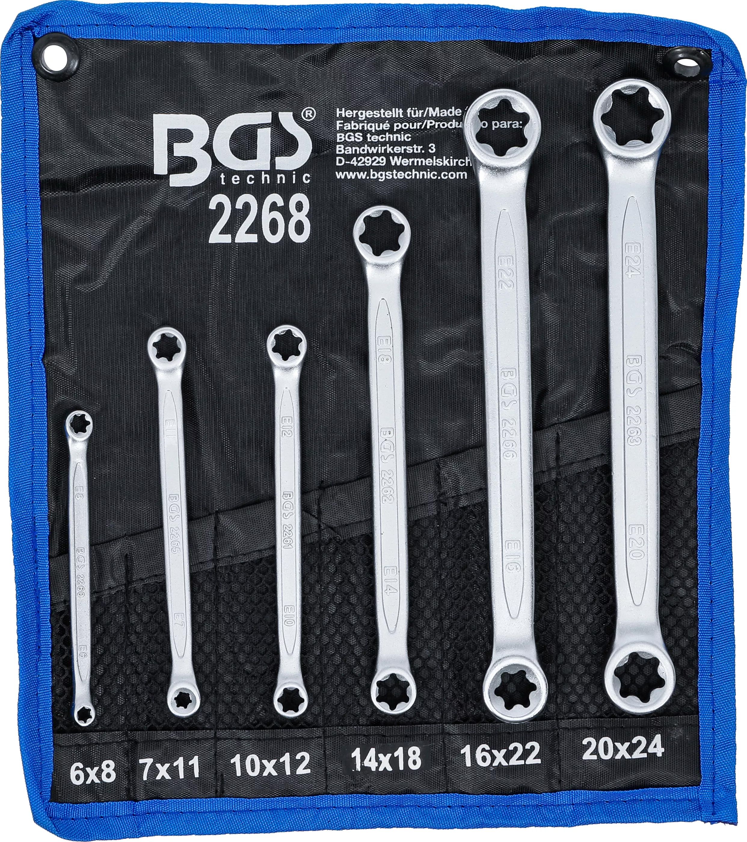 BGS Technic 9-2268 E-típusú (belső torx) csillagkulcs készlet, egyenes, 6 részes termék fő termékképe