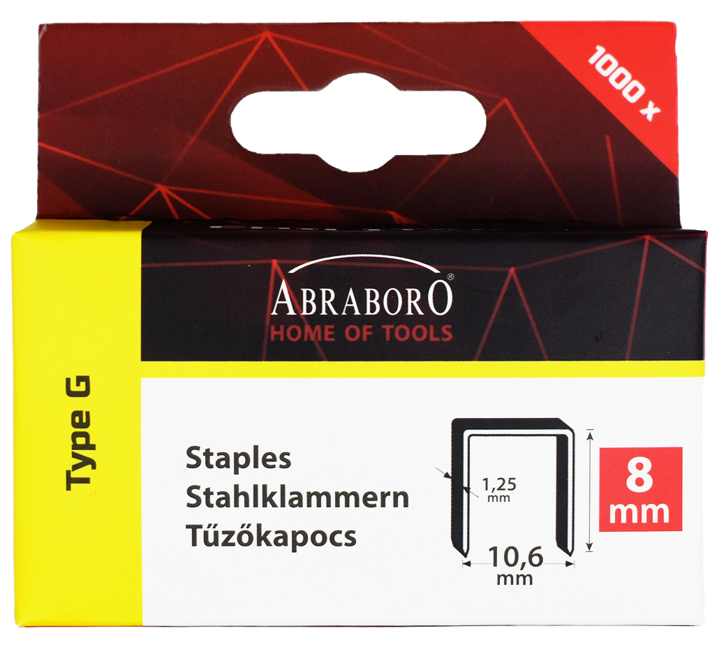 Abraboro CHILITAC G-11 típusú tűzőkapocs, 6 / 10.6 / 1.25 mm, 1000 db/csomag termék fő termékképe
