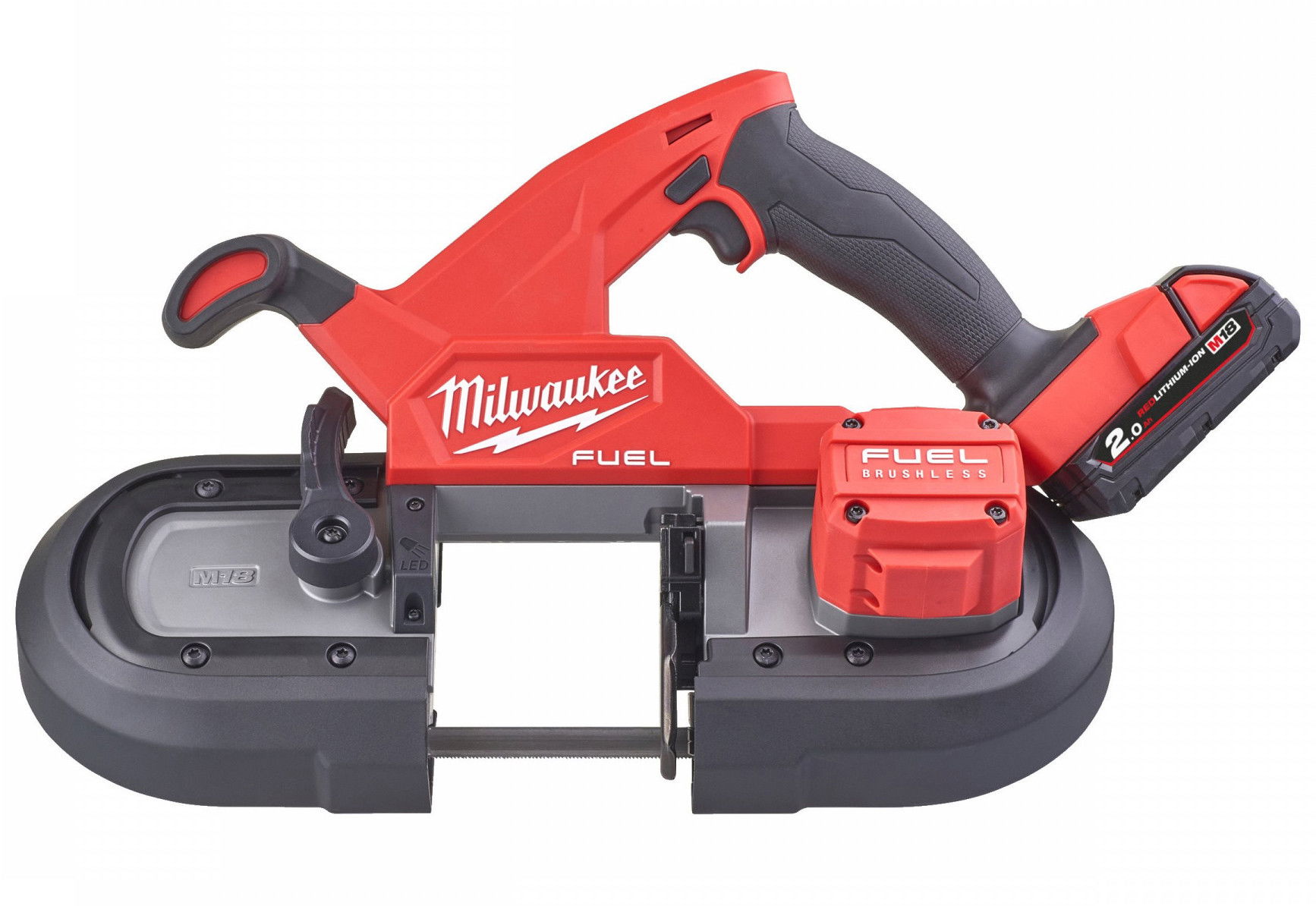 Milwaukee M18 FBS85-202C FUEL™ akkus szalagfűrész (2 x 2.0 Ah Li-ion akkuval, kofferben) termék fő termékképe