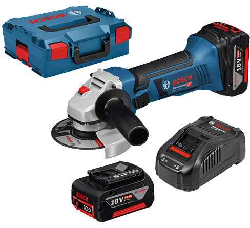 Bosch GWS 18 V-Li akkus sarokcsiszoló (2 x 5.0 Ah Li-ion akkuval) termék fő termékképe