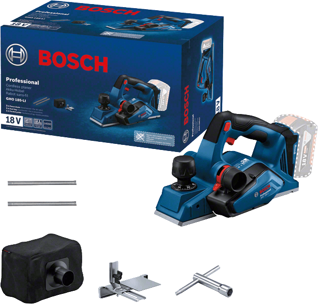 Bosch GHO 185-LI akkus szénkefe nélküli gyalu (akku és töltő nélkül) termék fő termékképe