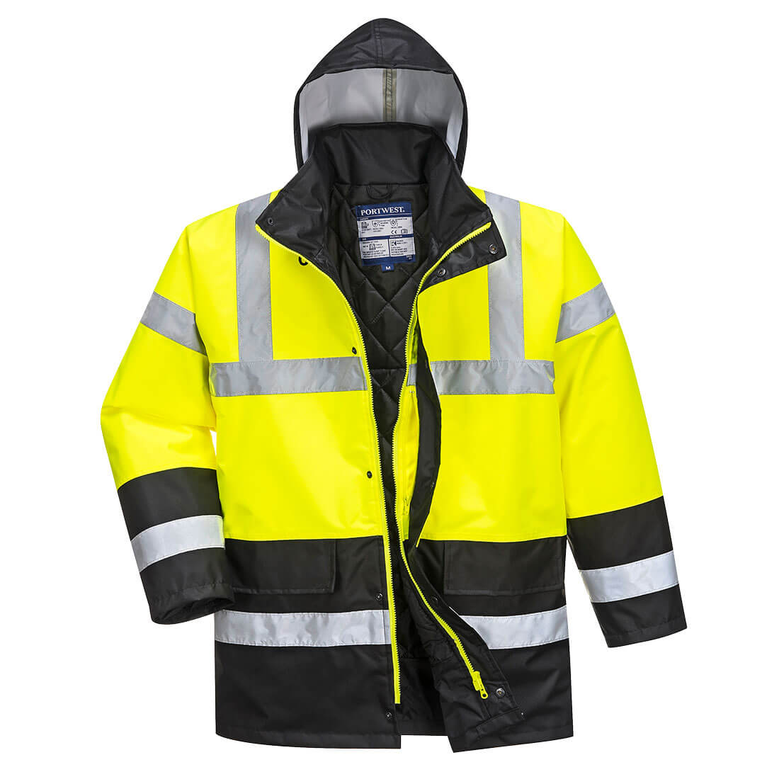 Portwest S466 - Hi-Vis kéttónusú Traffic kabát, sárga/fekete termék fő termékképe