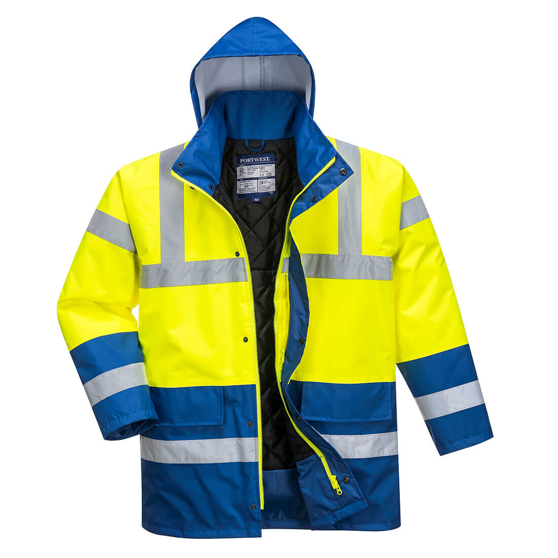 Portwest S466 - Hi-Vis kéttónusú Traffic kabát, sárga/királykék termék fő termékképe
